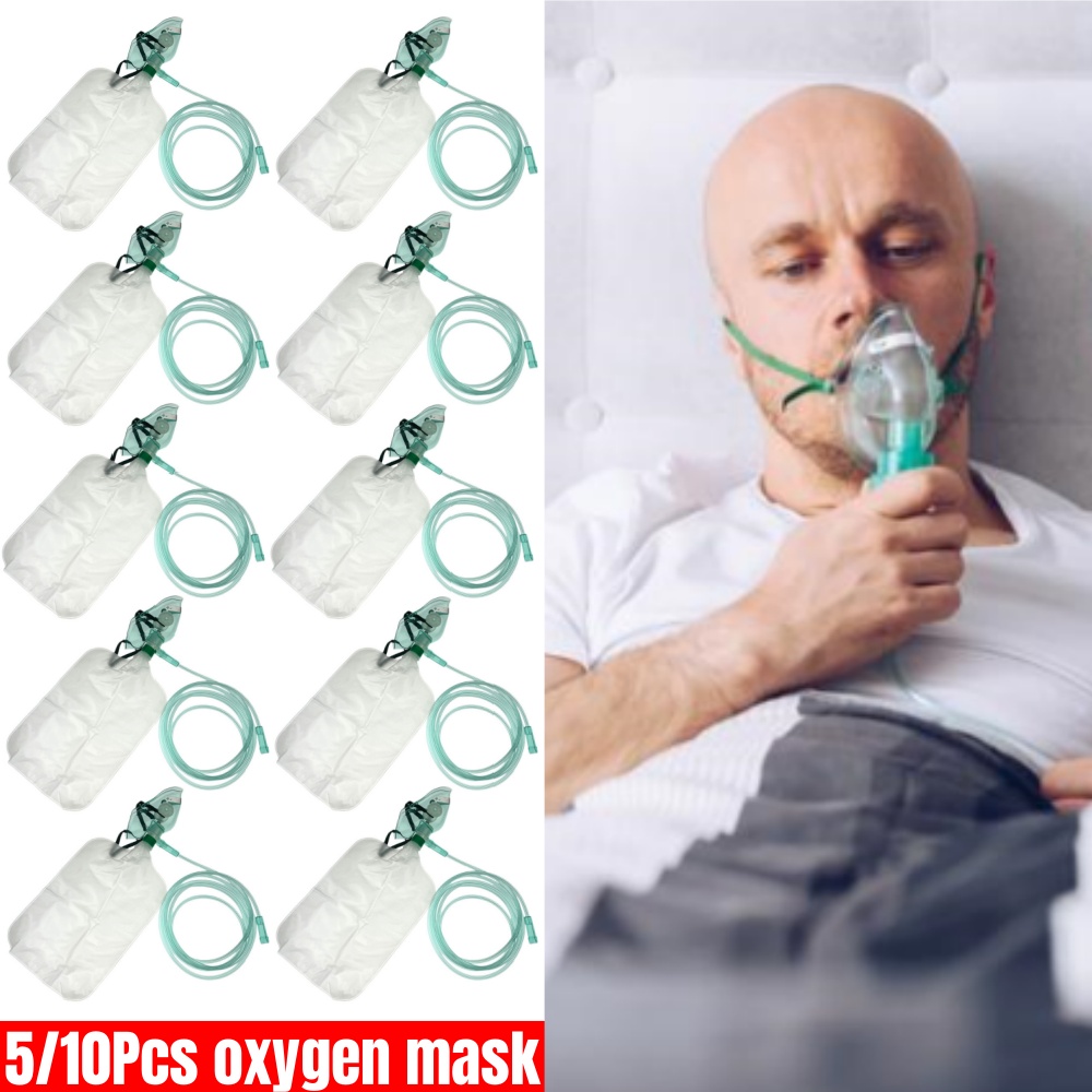 5-10Pcs Disposable Adult High  - Oxygen Mask Reservoir Bag Adult ulasan dan harga